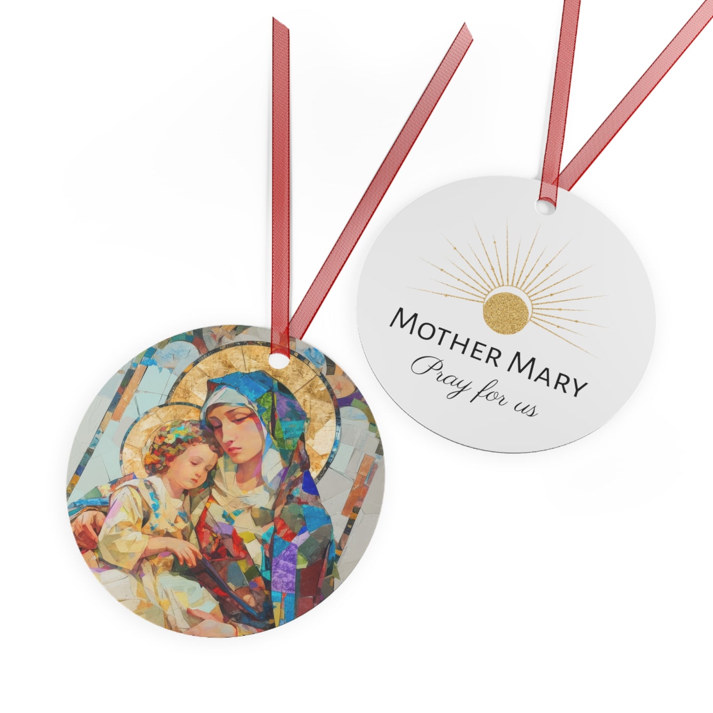 Virgin Mary - Light of All Saints Metal Ornament - Religious Holiday Christmas Ornament and Keepsake - Catholic Keepsake