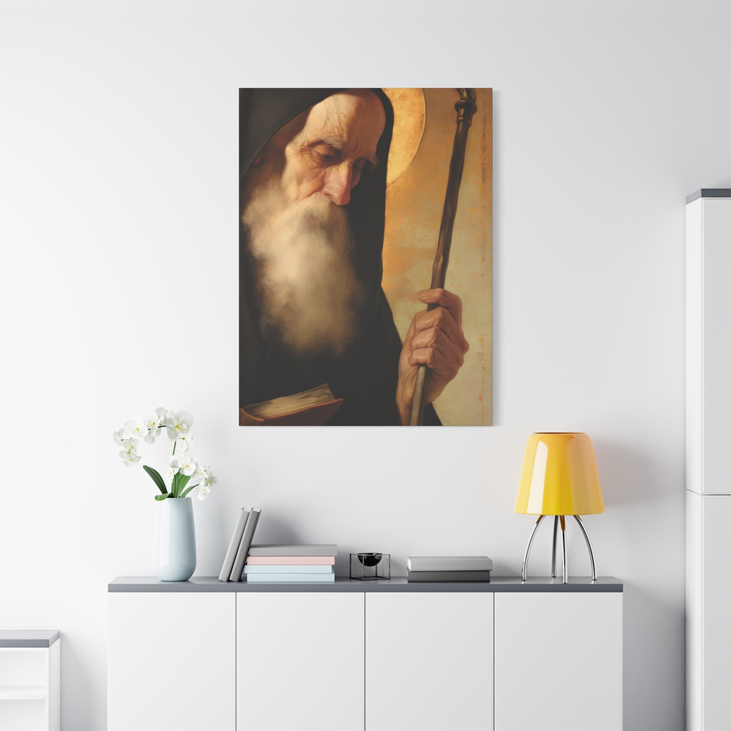 Saint Benedict - Museum Wrapped Canvas - Sanctified Souls Print - Religious Art for your Home