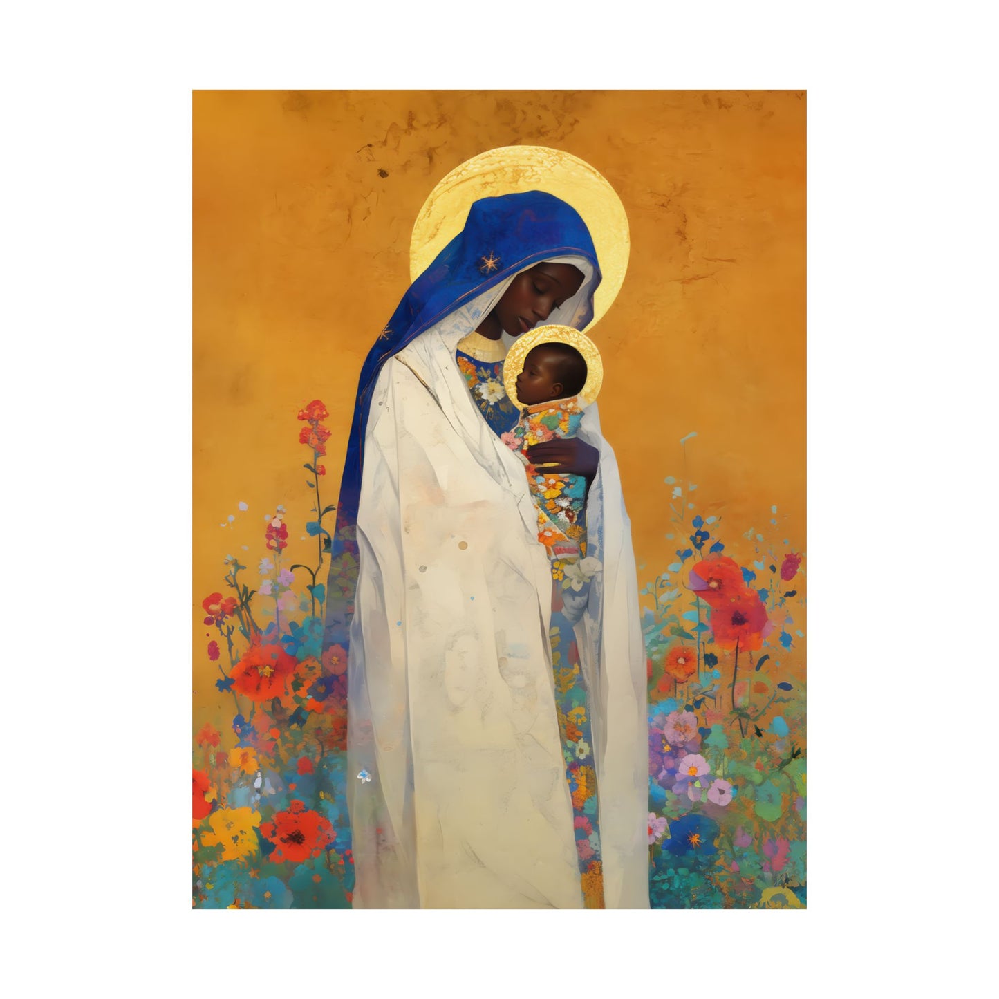The Divine Embrace- Our Lady of Kibeho's Love - Sanctified Souls Print - Multiple Sizes - Premium Posters - Catholic Art - Christian