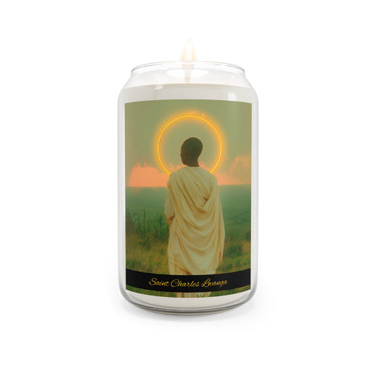 Saint Charles Lwanga - Scented Prayer Candle, 13.75oz -  Candle - Catholic Art - prayer room Scented Candle - Religious Saint