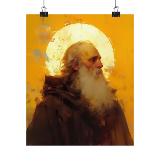 Saint Samson of Dol - Sanctified Souls Print - Multiple Sizes - Premium Posters - Catholic Art - Christian painting