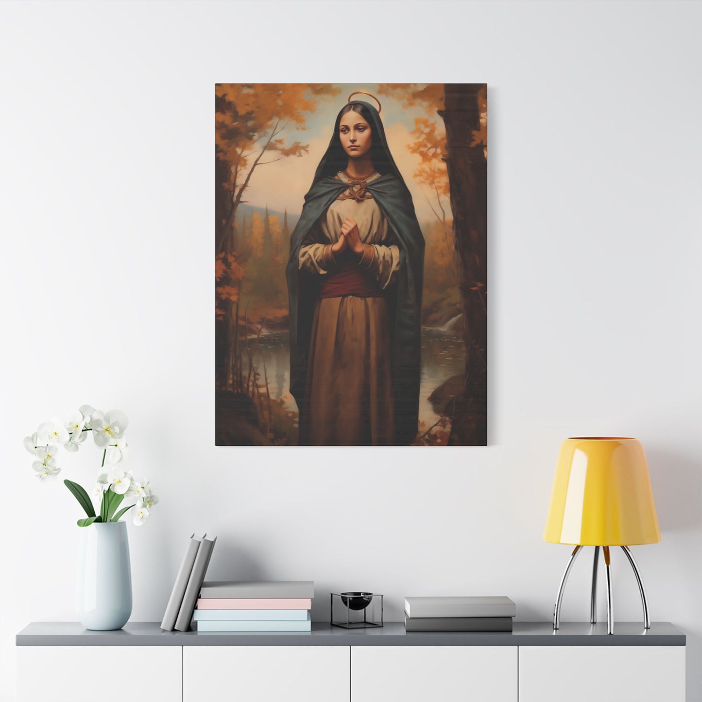 Saint Kateri Tekakwitha -  Museum Wrapped Canvas - Sanctified Souls Print - Religious Art for your Home