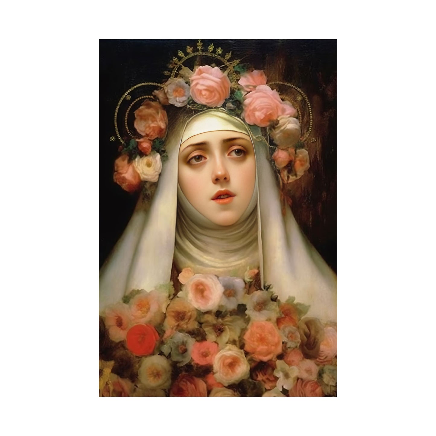 Saint Rose of Lima - Sanctified Souls Print - Multiple Sizes - Premium Matte Vertical Posters - Patron Saint of Florists