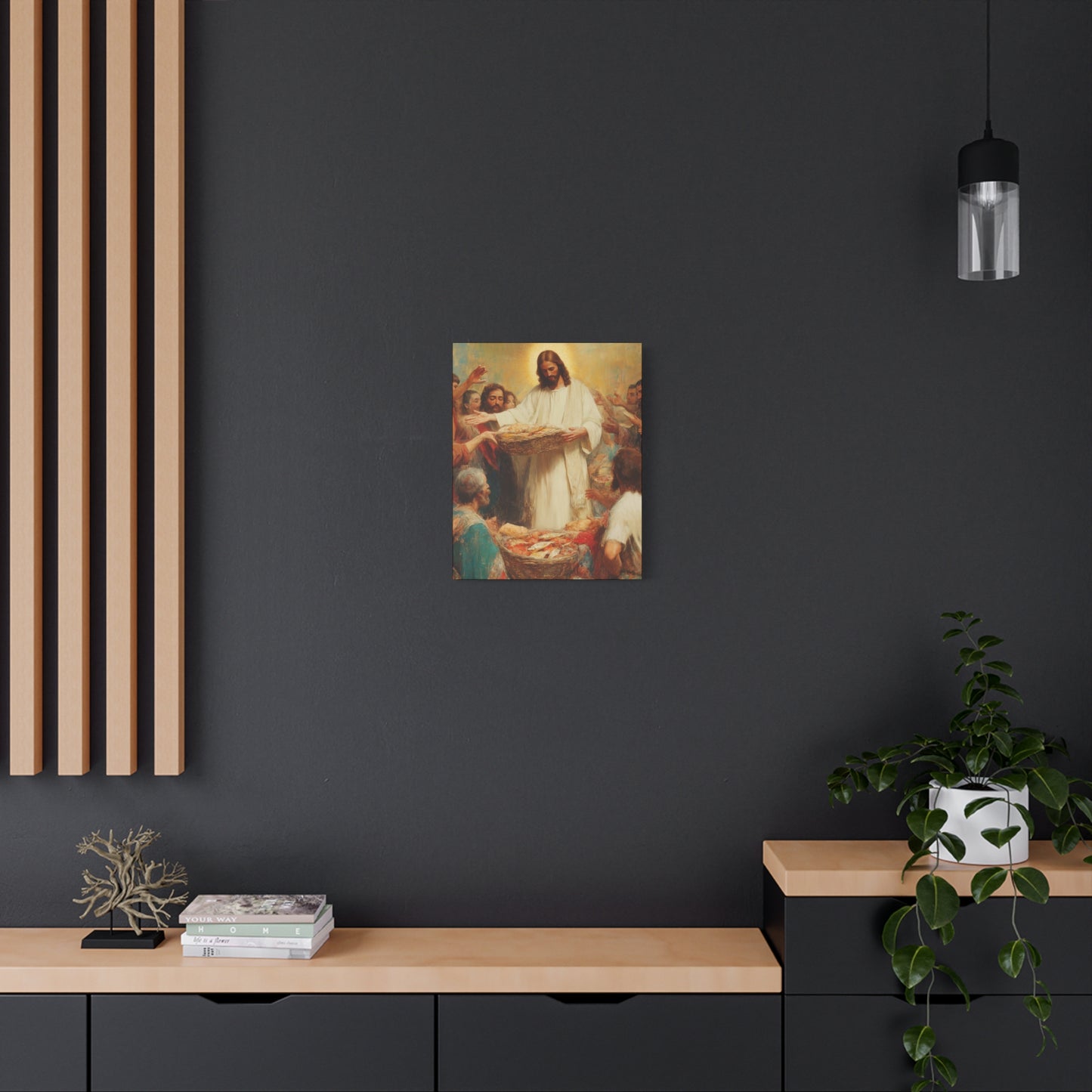 The Quiet Multiplication of Love : Loaves and Fishes - Gallery Wrapped Canvas - Print - Religious Art for your Home - Catholic Art