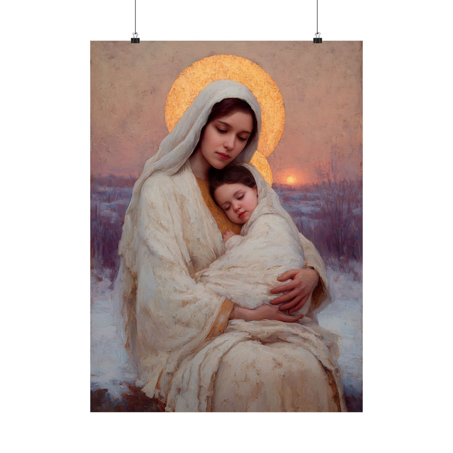 The Love That Stays - Mother Mary and the Christ Child - Sanctified Souls Print - Multiple Sizes - Premium Matte Vertical Posters