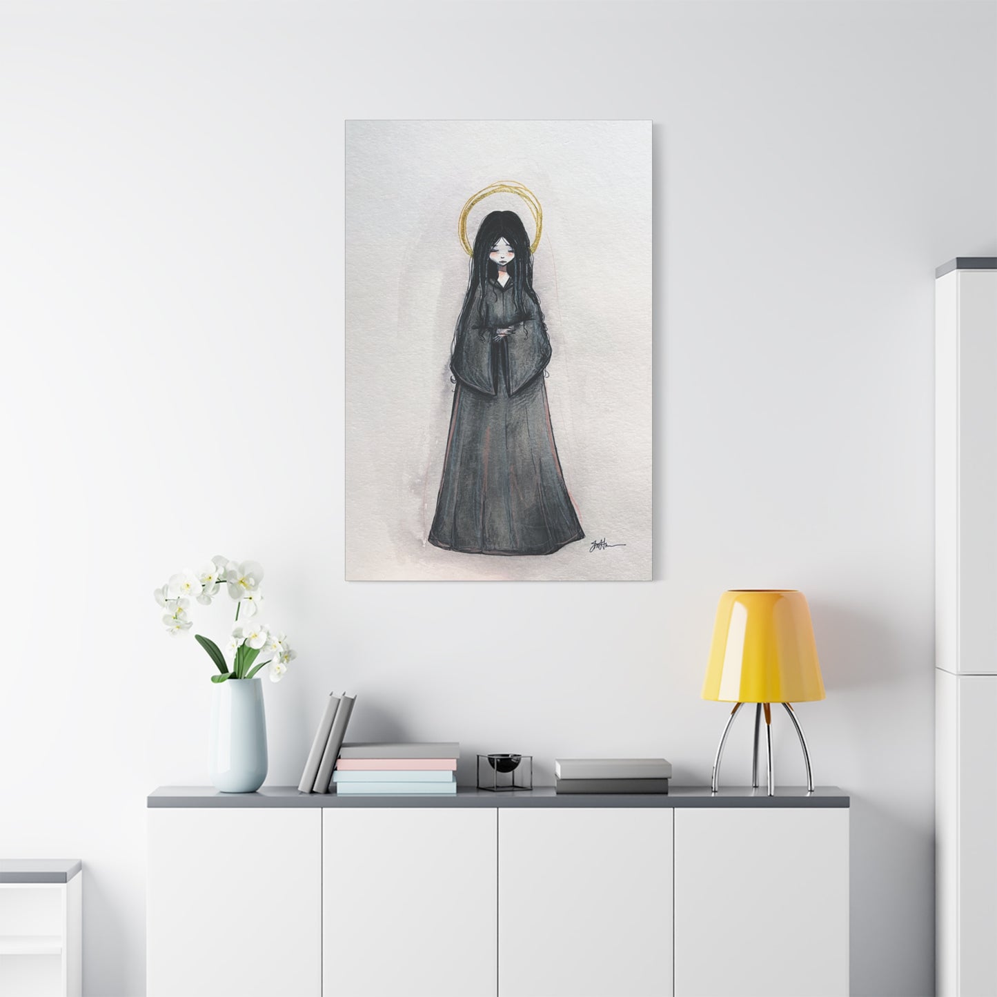 Blessed Mary Magdalen Kiota Hand-Drawn Catholic Canvas Print | Martyrs of Japan Sacred Art | Sanctified Solocosmo Religious Artwork