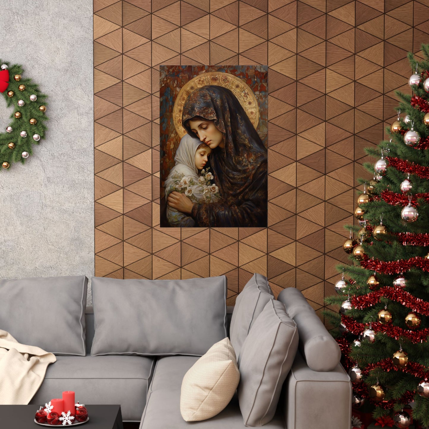 Mary, Mother of God - Protectress of Families Poster Print - Sanctified Souls Print - Multiple Sizes - Premium Posters - Catholic Art