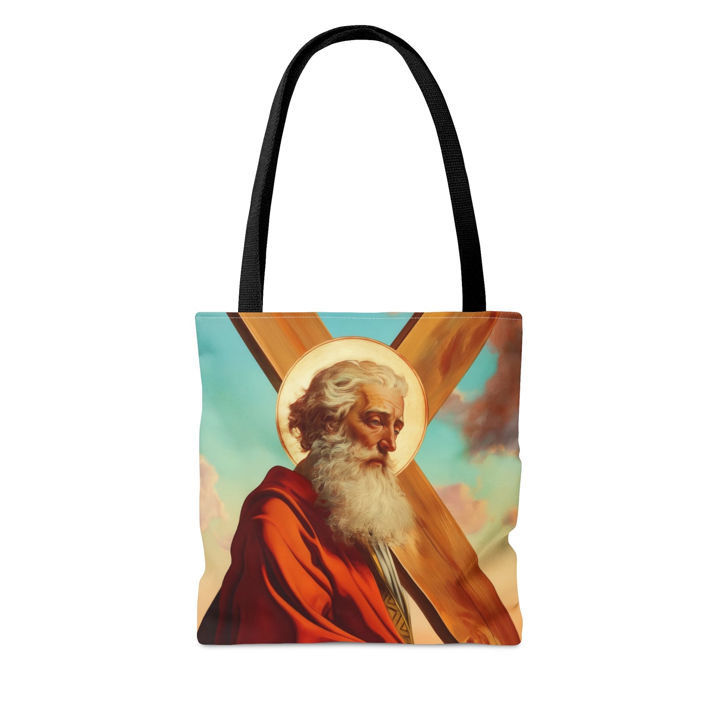 Saint Andrew the Apostle Tote Bag - Large Medium Small Faith Art Bag - Catholic Faith Purse - Religious - Prayer Bag - Devotional