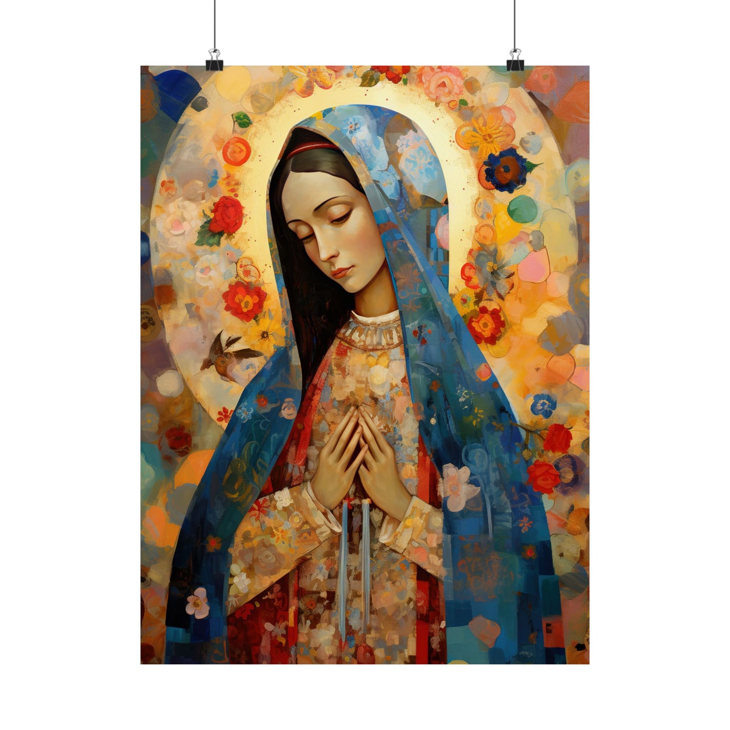 Mary's Silent Blessing - Sanctified Souls Print - Multiple Sizes - Premium Matte Vertical Posters