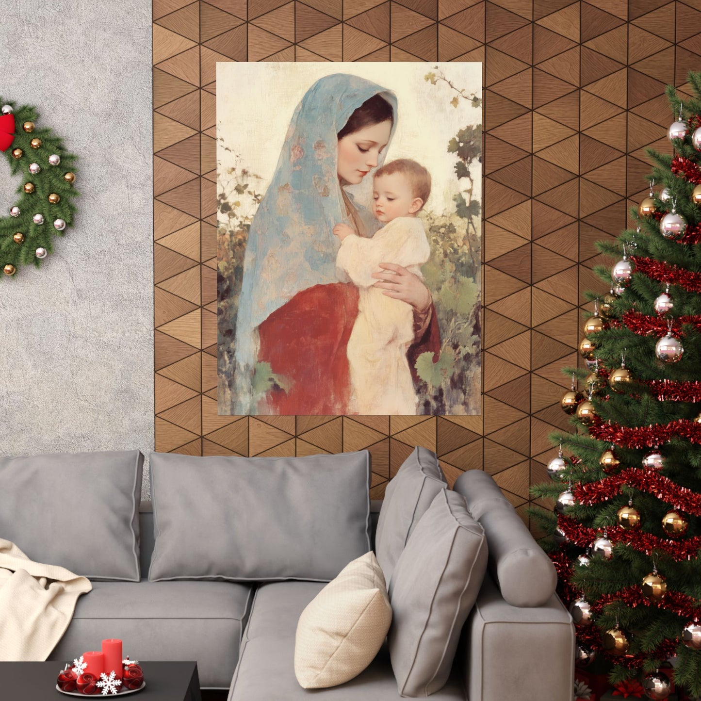 Our Lady of the Grapes / Out Lady of the Harvest - Sanctified Souls Print - Multiple Sizes - Premium Matte Vertical Posters - Mother Mary