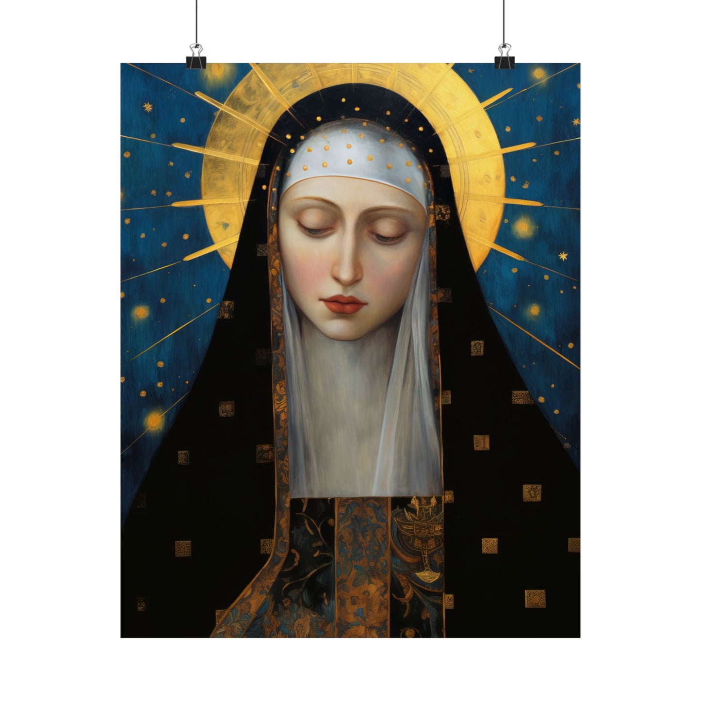 Saint Brigid of Sweden - Sanctified Souls Print - Multiple Sizes - Premium Matte Vertical Posters - Catholic Religious Art for the home