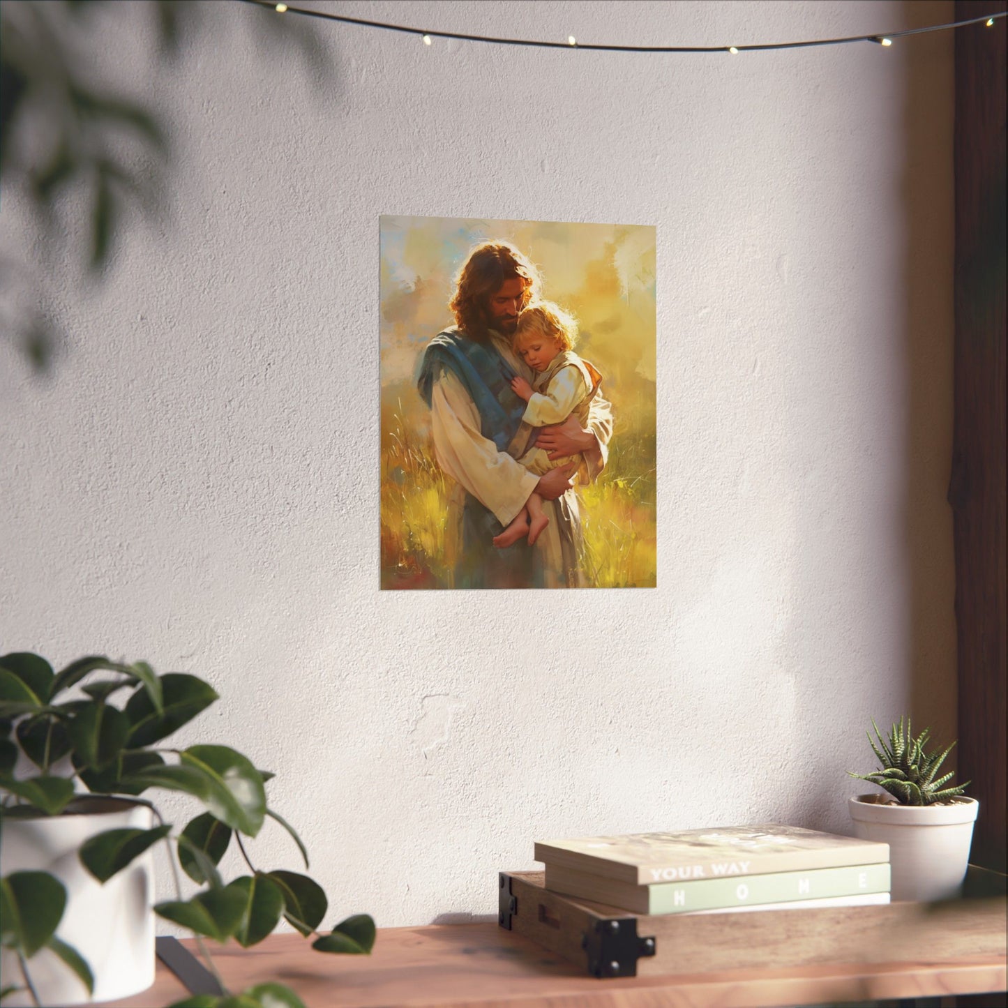Jesus, Guardian of Innocence Poster Print - Sanctified Souls Print - Multiple Sizes - Premium Posters - Catholic Art - Christian painting