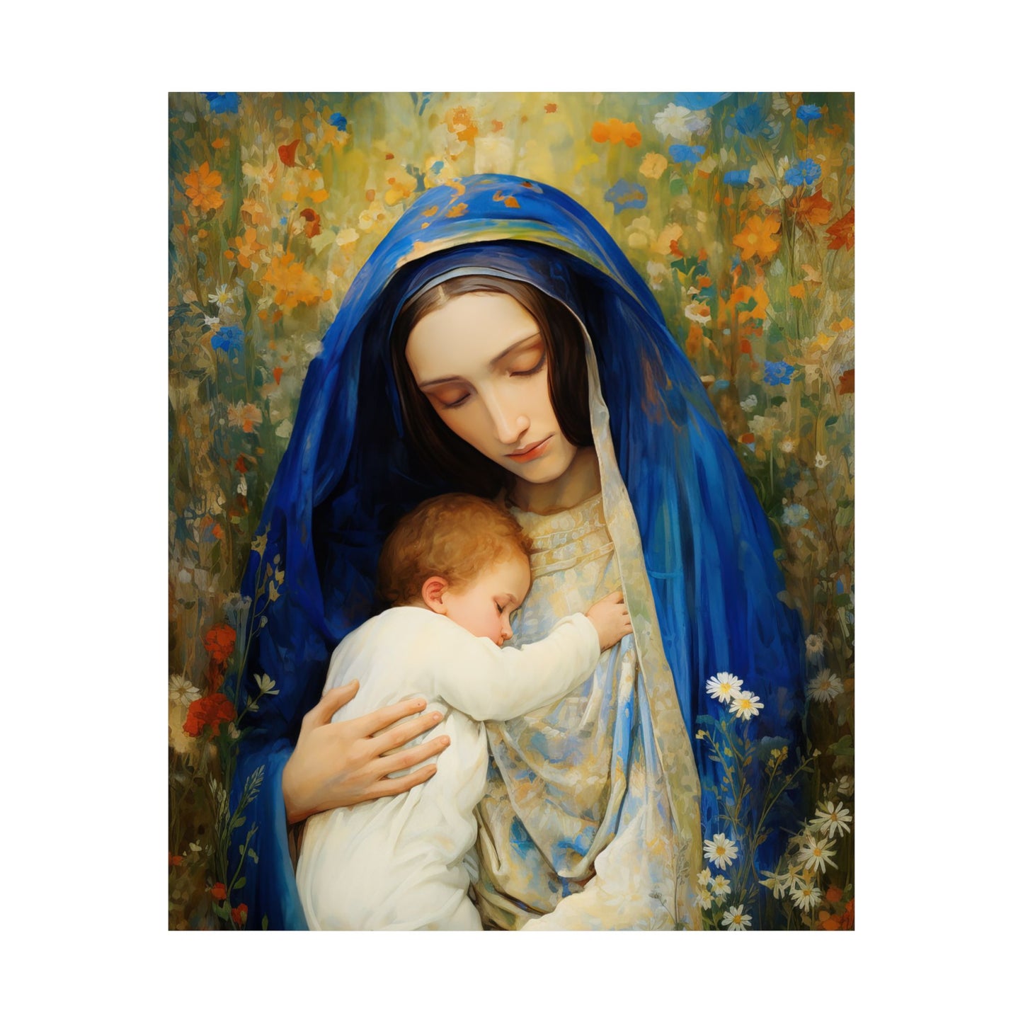 The Eternal Mother Mary and the Infant Jesus - Sanctified Souls Print - Multiple Sizes - Premium Matte Vertical Posters