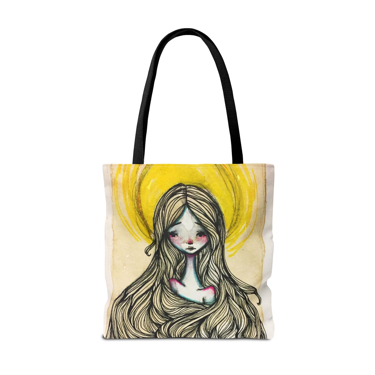 Saint Agatha of Sicily Tote - Hand-Drawn Catholic Art - Prayer Bag | Christian Devotional Tote | Sanctified Solocosmo Religious Tote