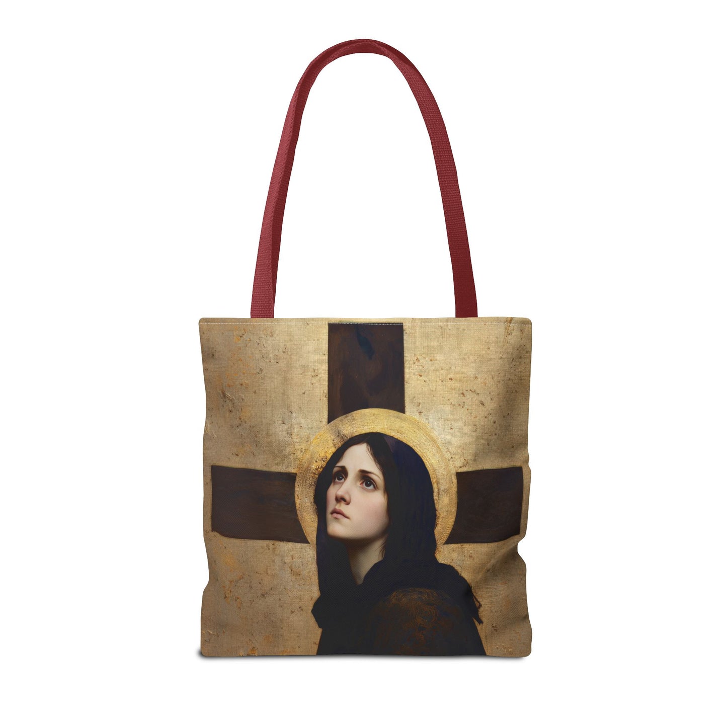 Our Lady of the Cross - Mother Mary  - Our Lady of the Crucifix - Marian Art - Tote Bag - Large Medium Small Faith Art Bag - Tote Purse