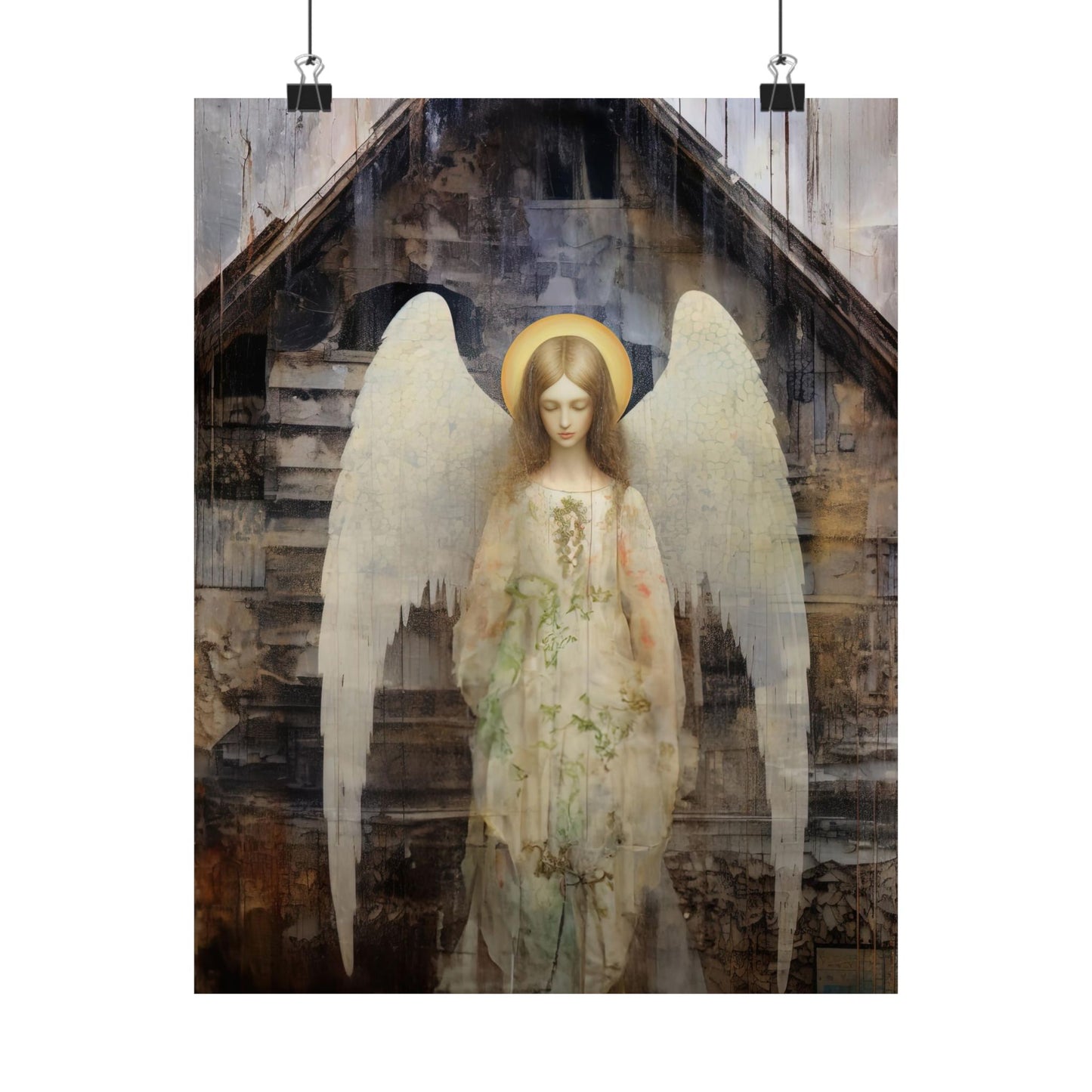 The Unseen Protector - Sanctified Souls Print - Multiple Sizes - Premium Matte Vertical Poster - Guardian Angel
