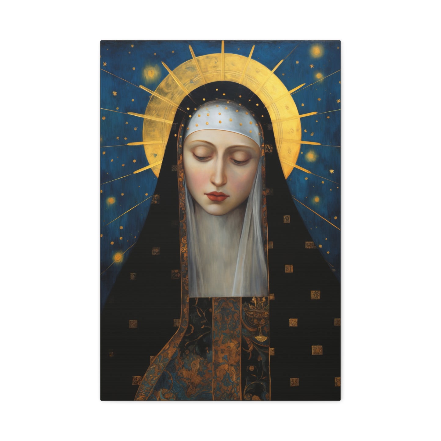 Saint Brigid of Sweden Canvas Print - Multiple Sizes - Catholic Home art - Museum Wrapped Canvas - Sanctified Souls Print