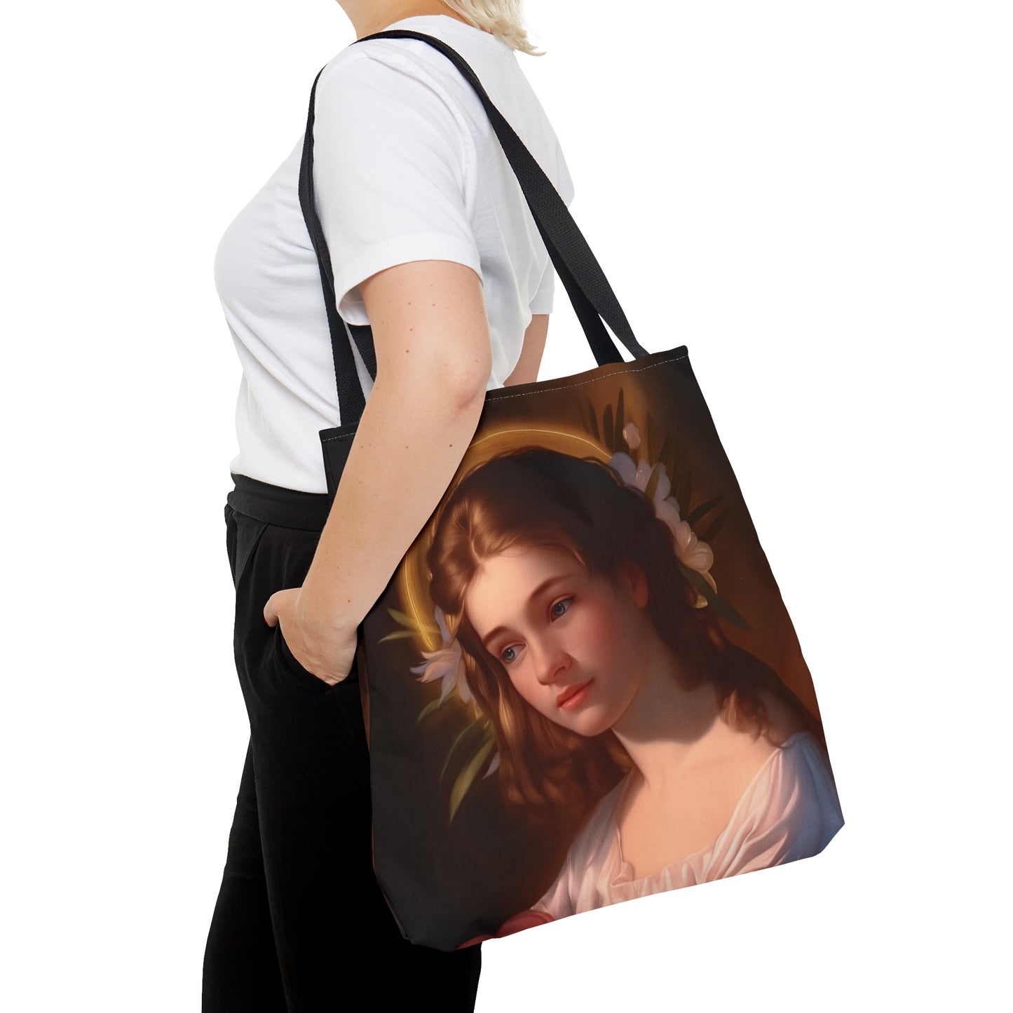 Saint Cecilia Tote Bag - Large Medium Small Faith Art Bag - Catholic Purse - Religious - Prayer Bag