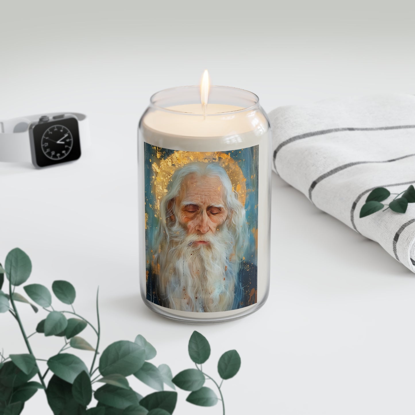 Saint Paul the Simple Portrait Candle  - Scented Prayer Candle, 13.75oz - Tall Size - Religious Prayer Candle - Catholic Art