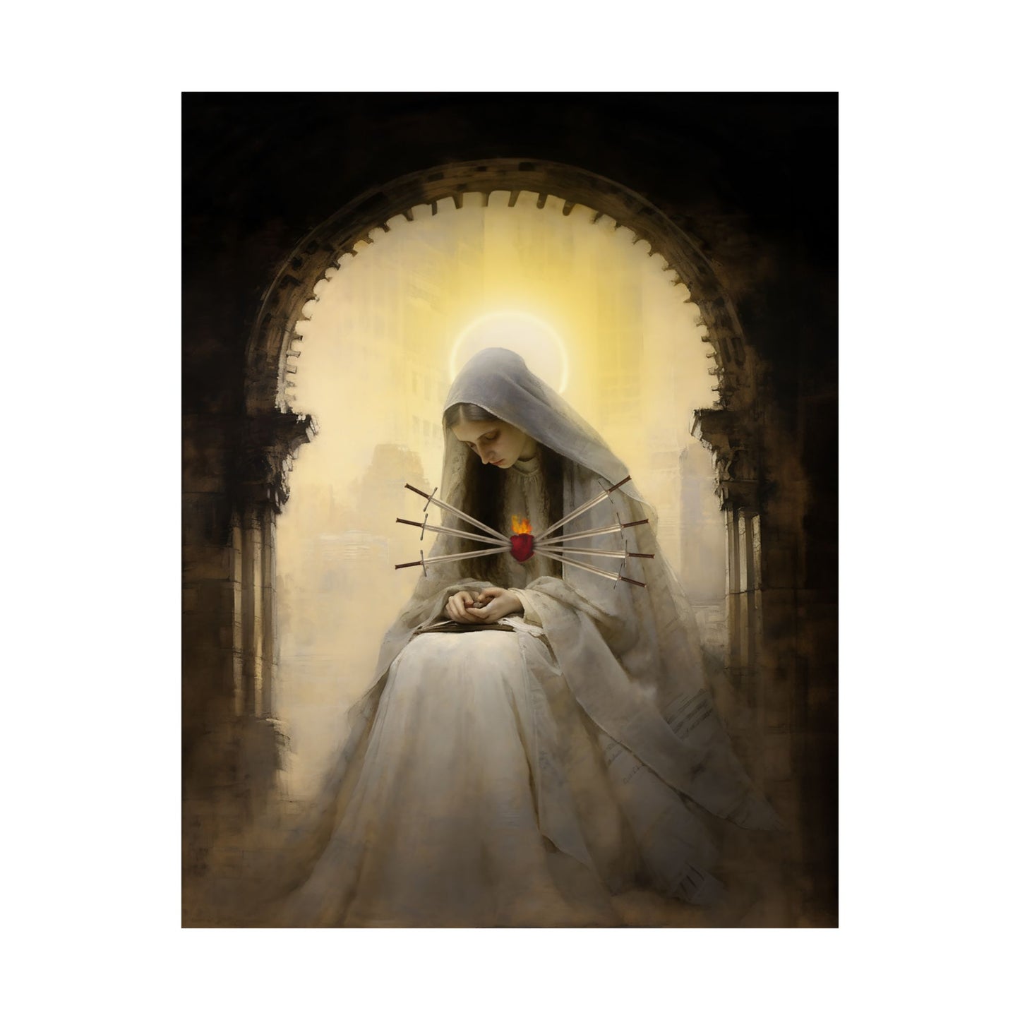 Our Lady of Sorrows - Mother Mary - Print - Sanctified Souls Print - Multiple Sizes - Premium Matte Vertical Posters