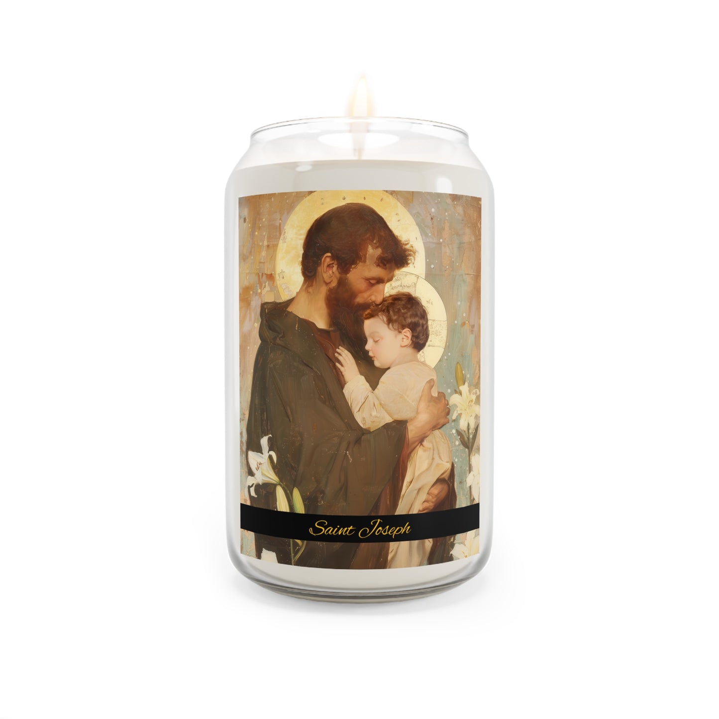 Saint Joseph and the Christ Child - Scented Prayer Candle, 13.75oz - Tall Size - Religious Prayer Candle - Catholic Art