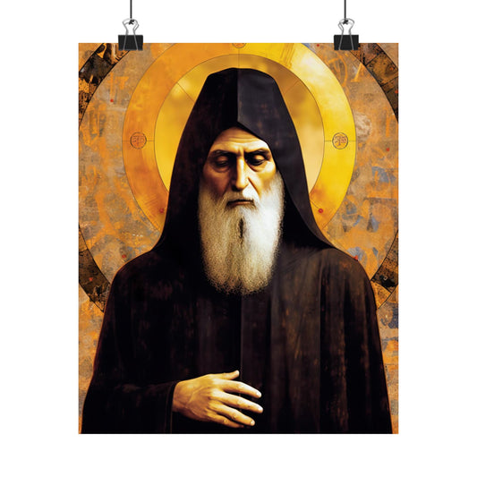 Saint Charbel Makhlouf - Sanctified Souls Print - Multiple Sizes - Premium Matte Vertical Posters - Catholic Religious Art for the home