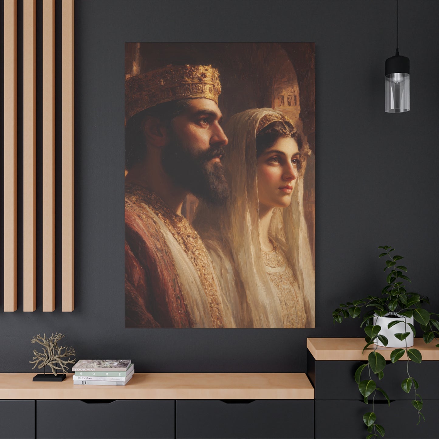 King Xerxes and Queen Esther  - Gallery Wrapped Canvas - Print - Religious Art for your Home - Catholic Art Print