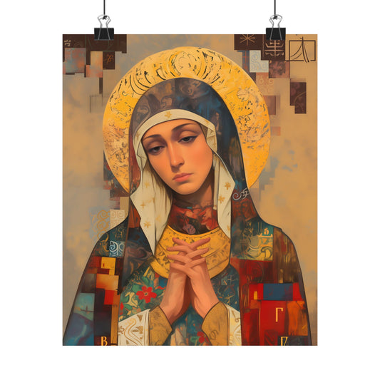 Virgin Mary - Holy Mother of Grace Poster Print - Sanctified Souls Print - Multiple Sizes - Premium Posters - Catholic Art