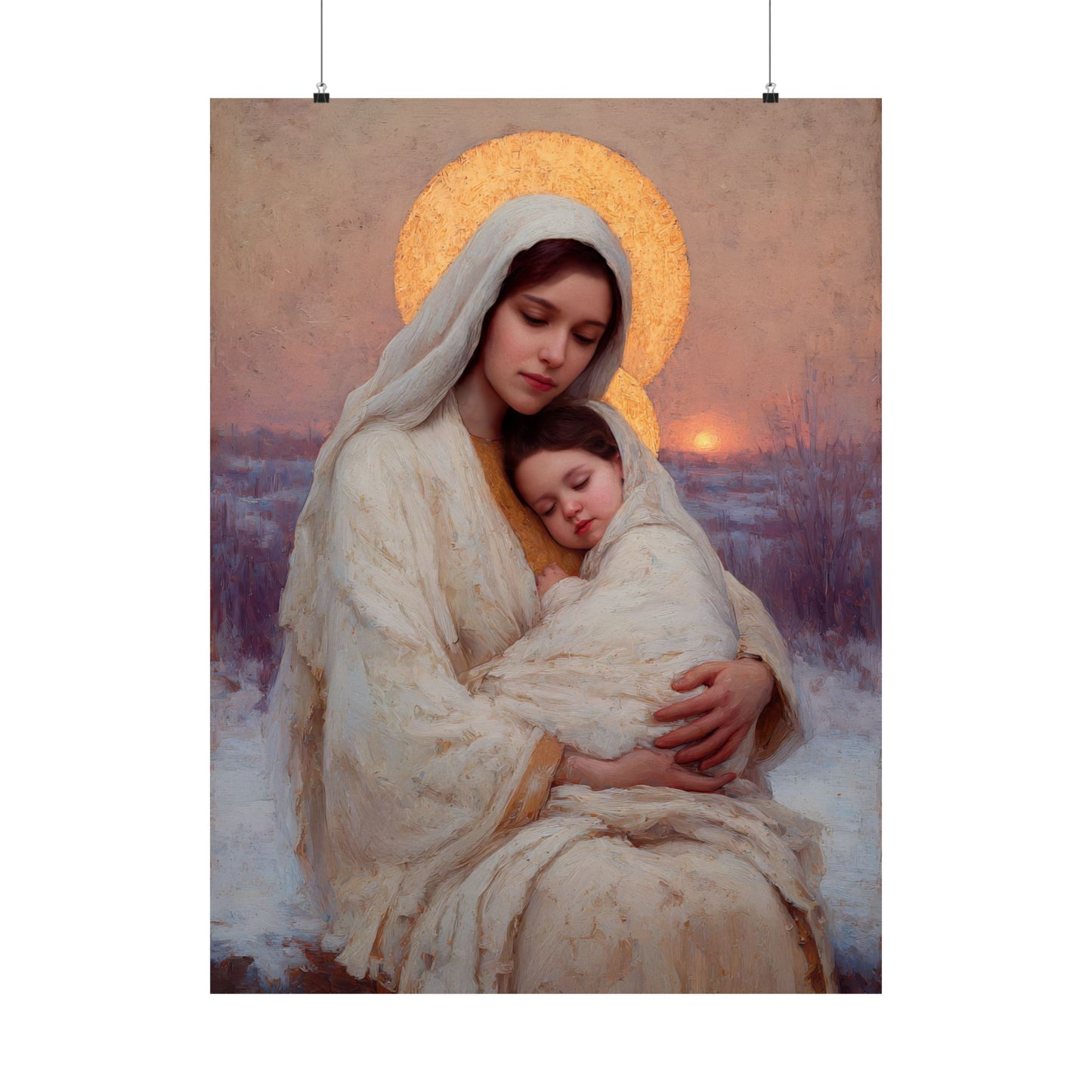 The Love That Stays - Mother Mary and the Christ Child - Sanctified Souls Print - Multiple Sizes - Premium Matte Vertical Posters