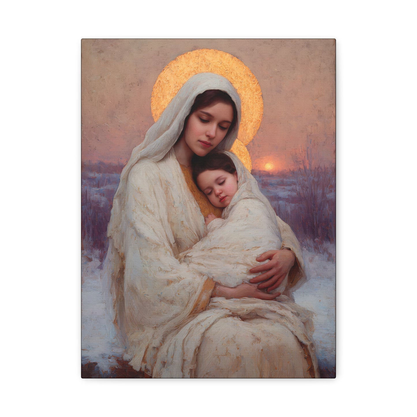 The Love That Stays - Mother Mary and the Christ Child - Gallery Wrapped Canvas - Print - Religious Art for your Home - Catholic Art Print