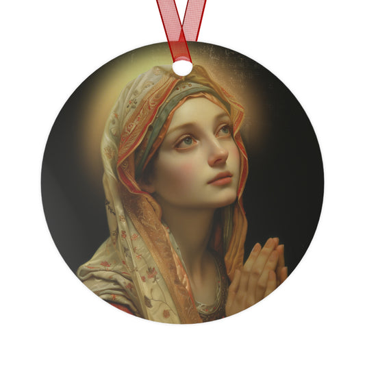 Saint Regina Metal Ornament - Religious Holiday Christmas Keepsake - Religious Catholic Tree Ornament - Holiday Art Piece