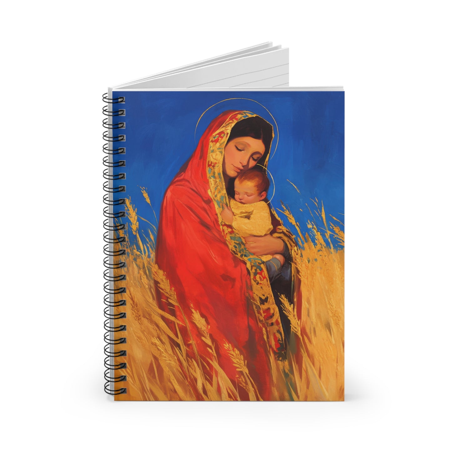 Our Lady of the Harvest  - Sanctified Souls Art - Religious Based Notebook - Spiral Notebook - Prayer journal