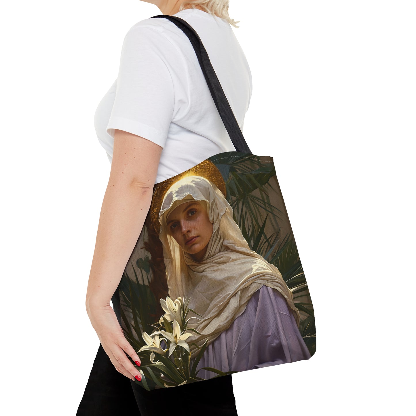 Saint Adele Tote Bag - Large Medium Small Faith Art Bag - Re usable Tote Purse - Double Sided - Catholic Art Bag