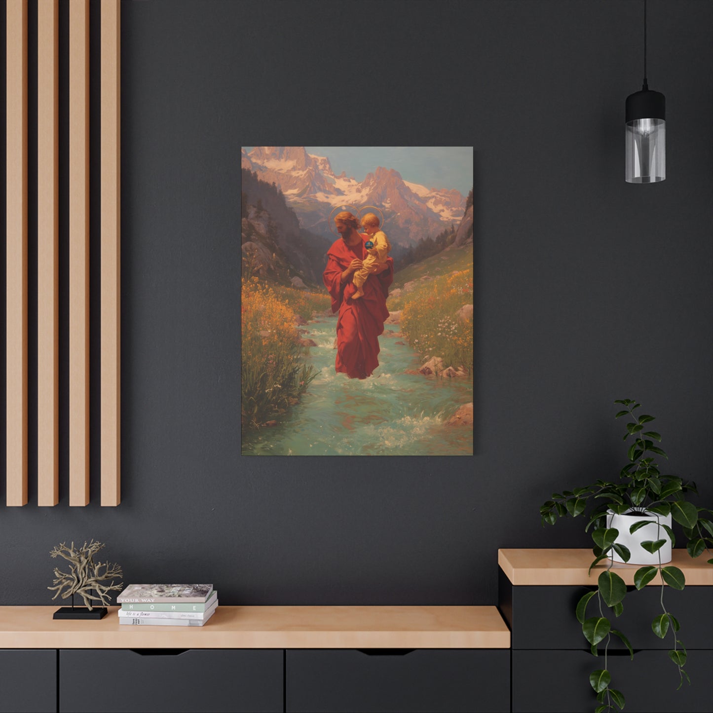 Saint Christopher  - Museum Wrapped Canvas - Sanctified Souls Print - Religious Art for your Home