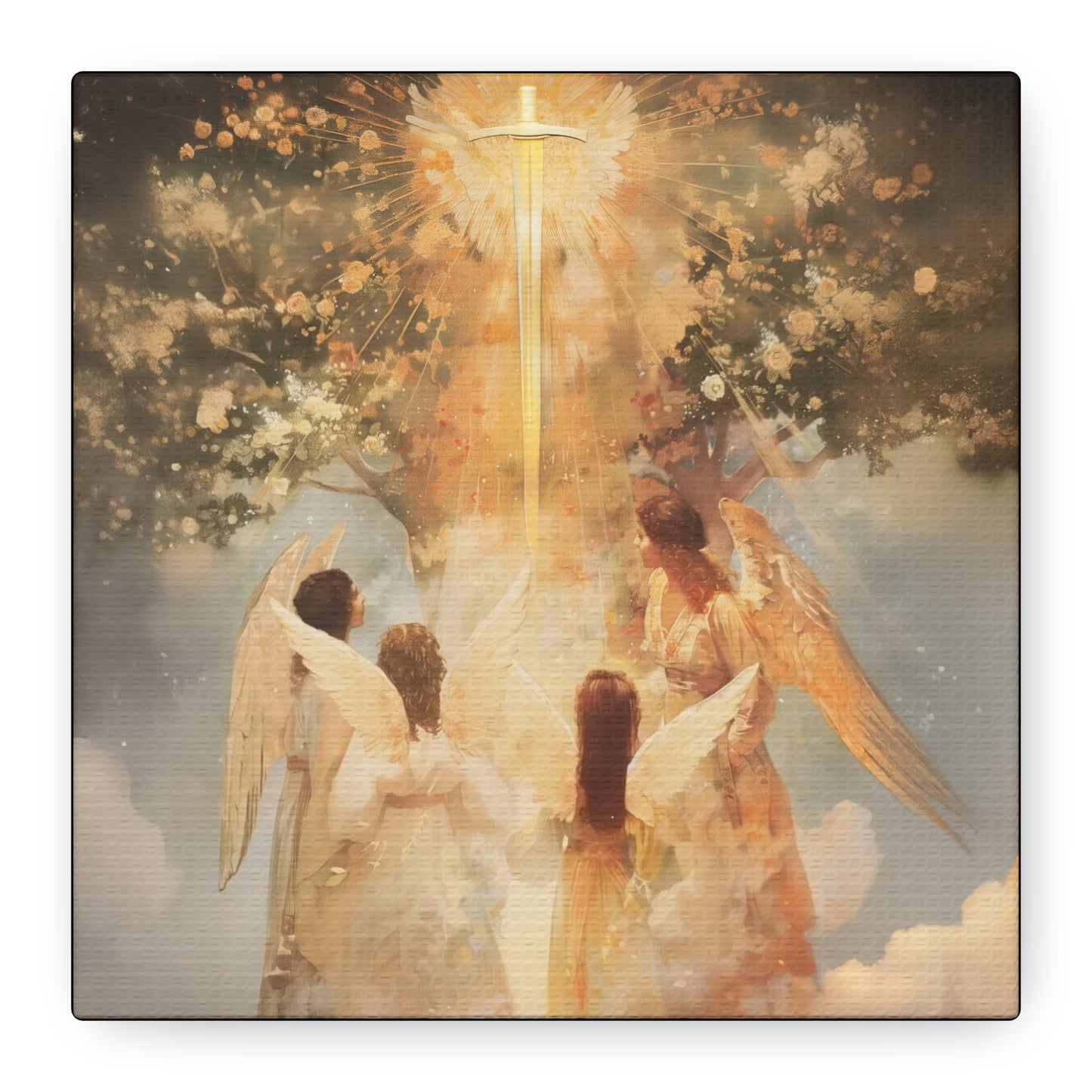 The Watchers of the First Dawn - Guardians of Eden - Gallery Wrapped Canvas - Print - Religious Art for your Home - Catholic Art
