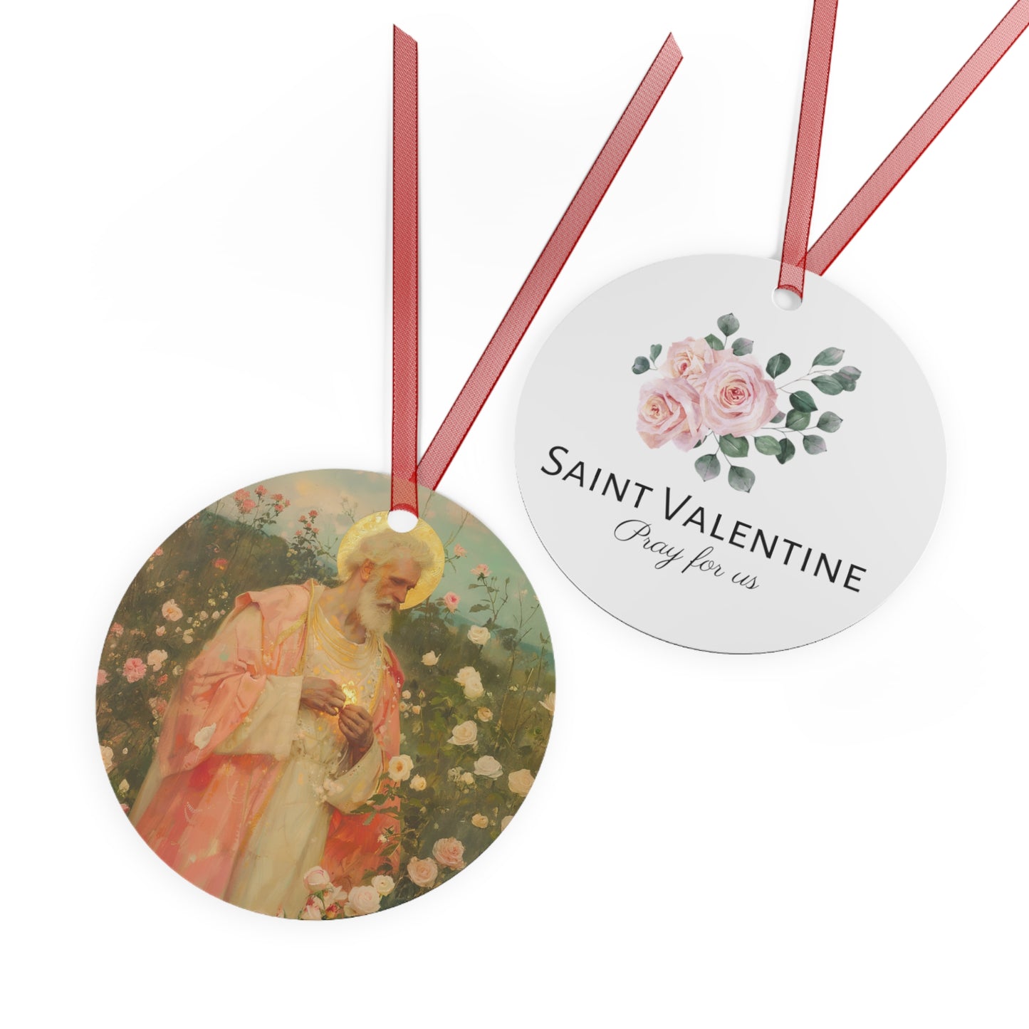 Saint Valentine Metal Ornament - Religious Holiday Christmas Ornament and Keepsake - Prayer Ornament - Catholic Gift