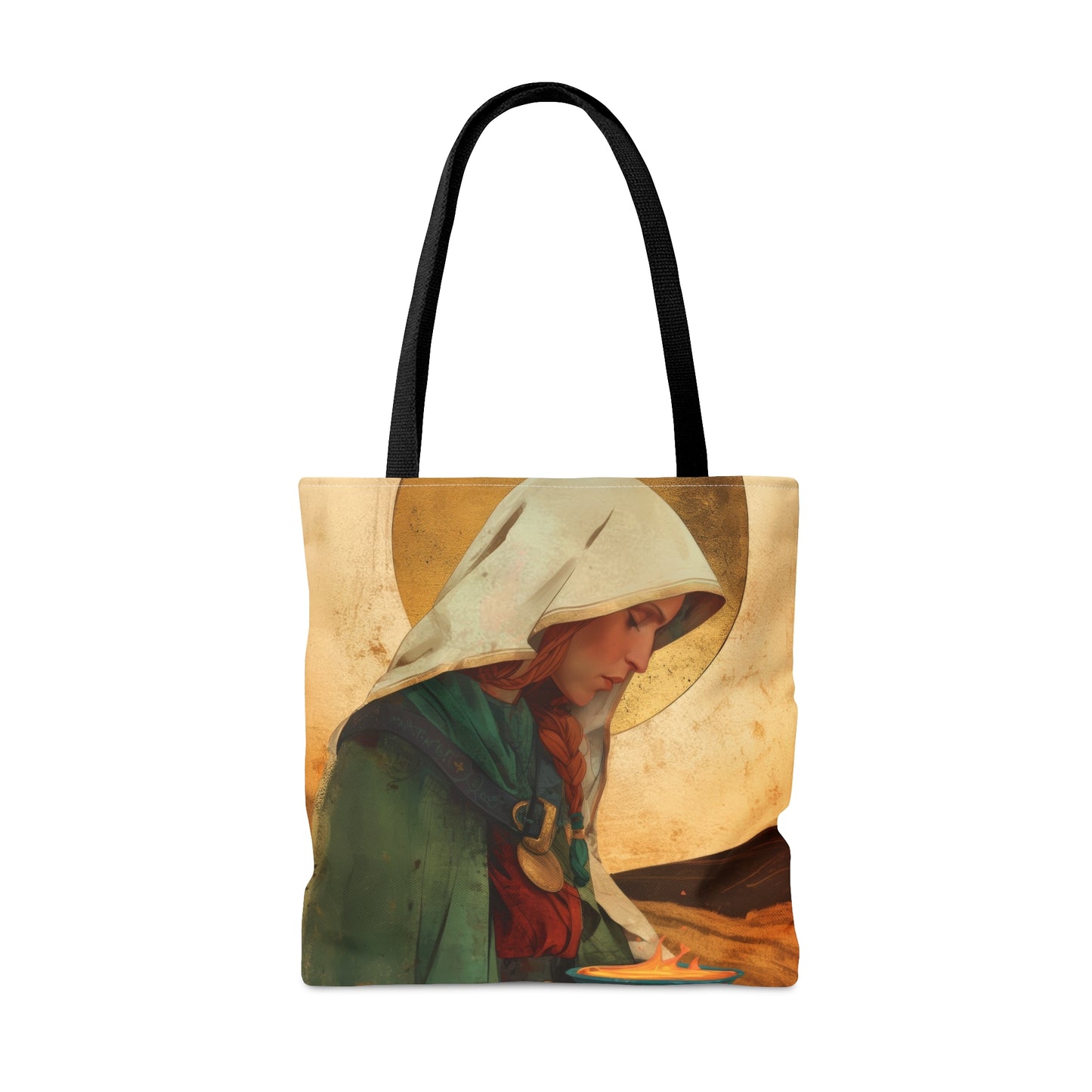 Saint Brigid of Ireland / Kildare Tote Bag - Large Medium Small Faith Art Bag - Catholic Faith Purse - Religious - Prayer Bag - Devotional