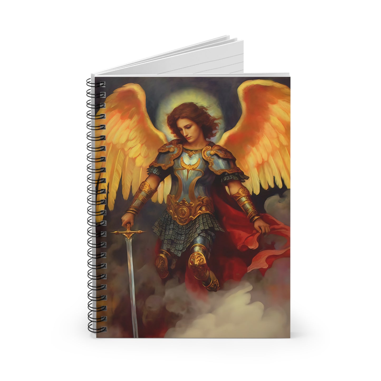 Saint Michael the Archangel Journal - Sanctified Souls Art - Religious Based Notebook - Spiral Notebook - Ruled Line