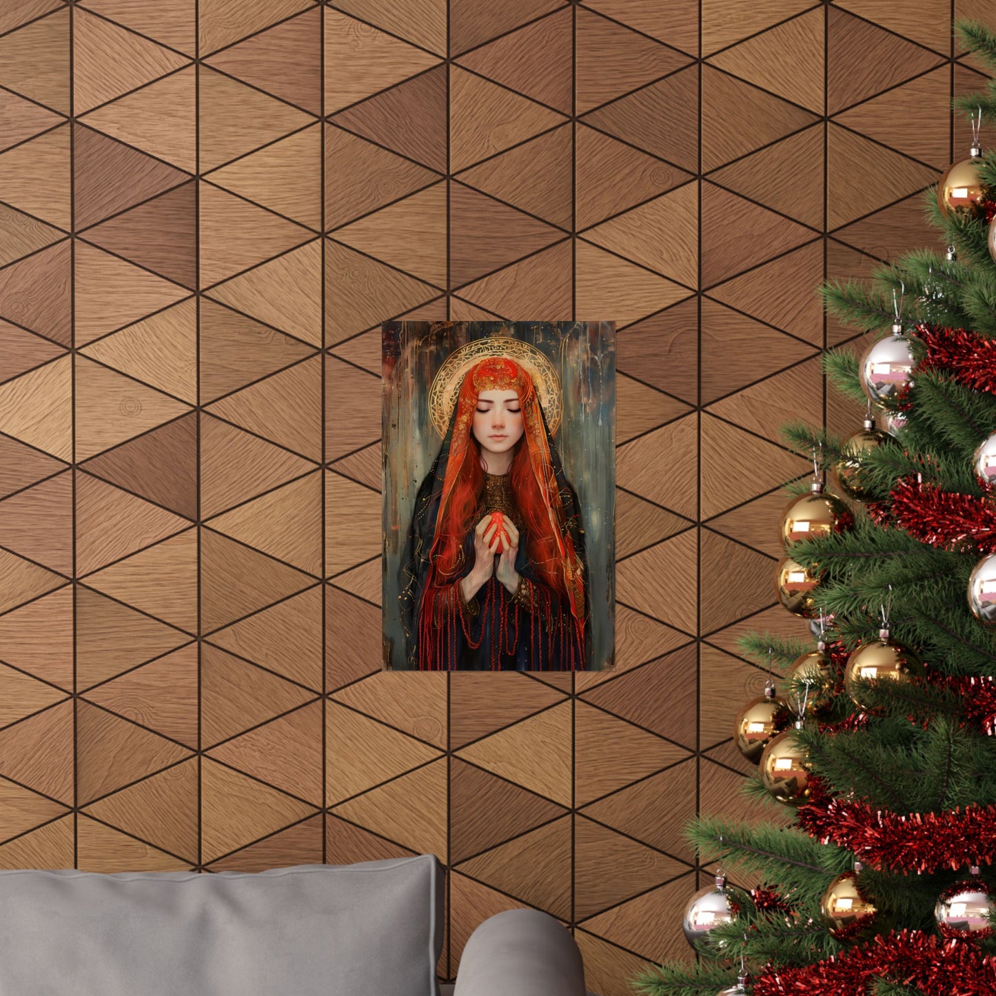 Devotion of Mary Magdalene - Saint Mary Magdalene and the Red Easter Egg - Sanctified Souls Print - Multiple Sizes - Premium Posters