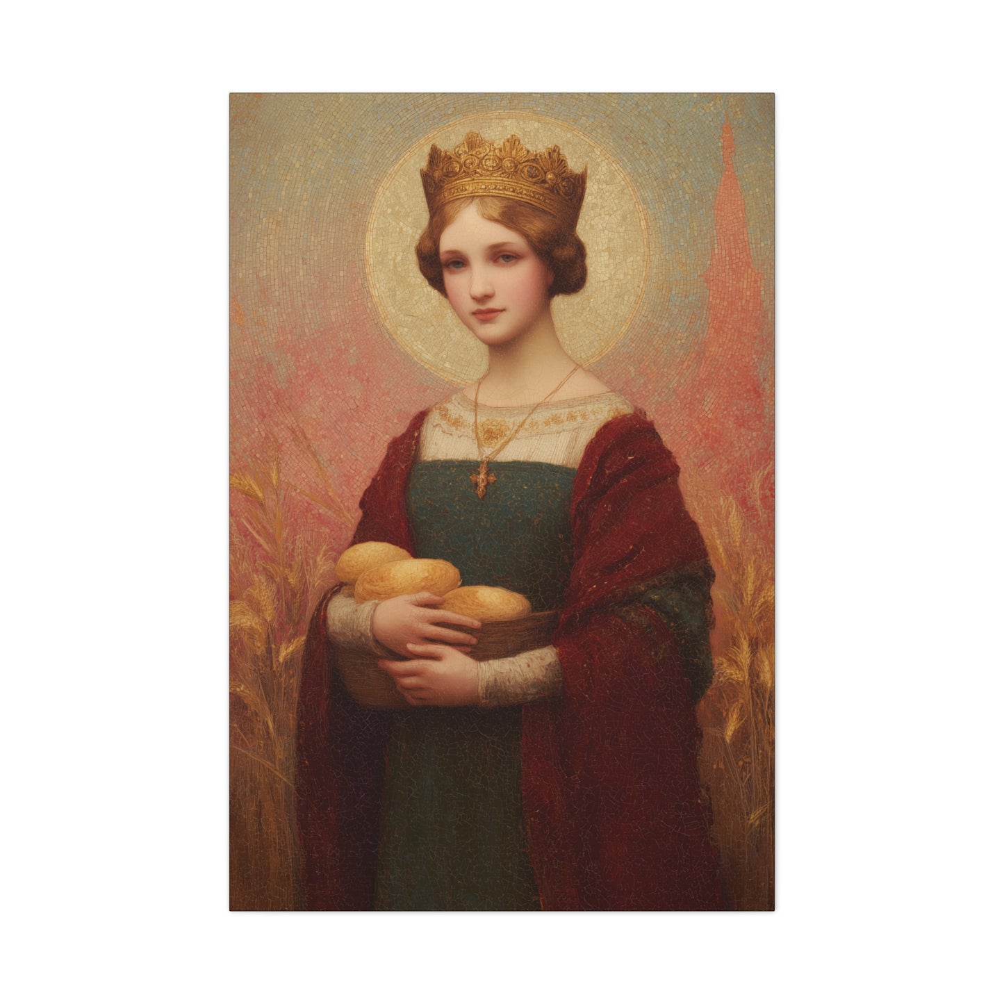 Saint Elizabeth of Hungary - Gallery Wrapped Canvas - Print - Religious Art for your Home - Catholic Patron Saint Art - Princess