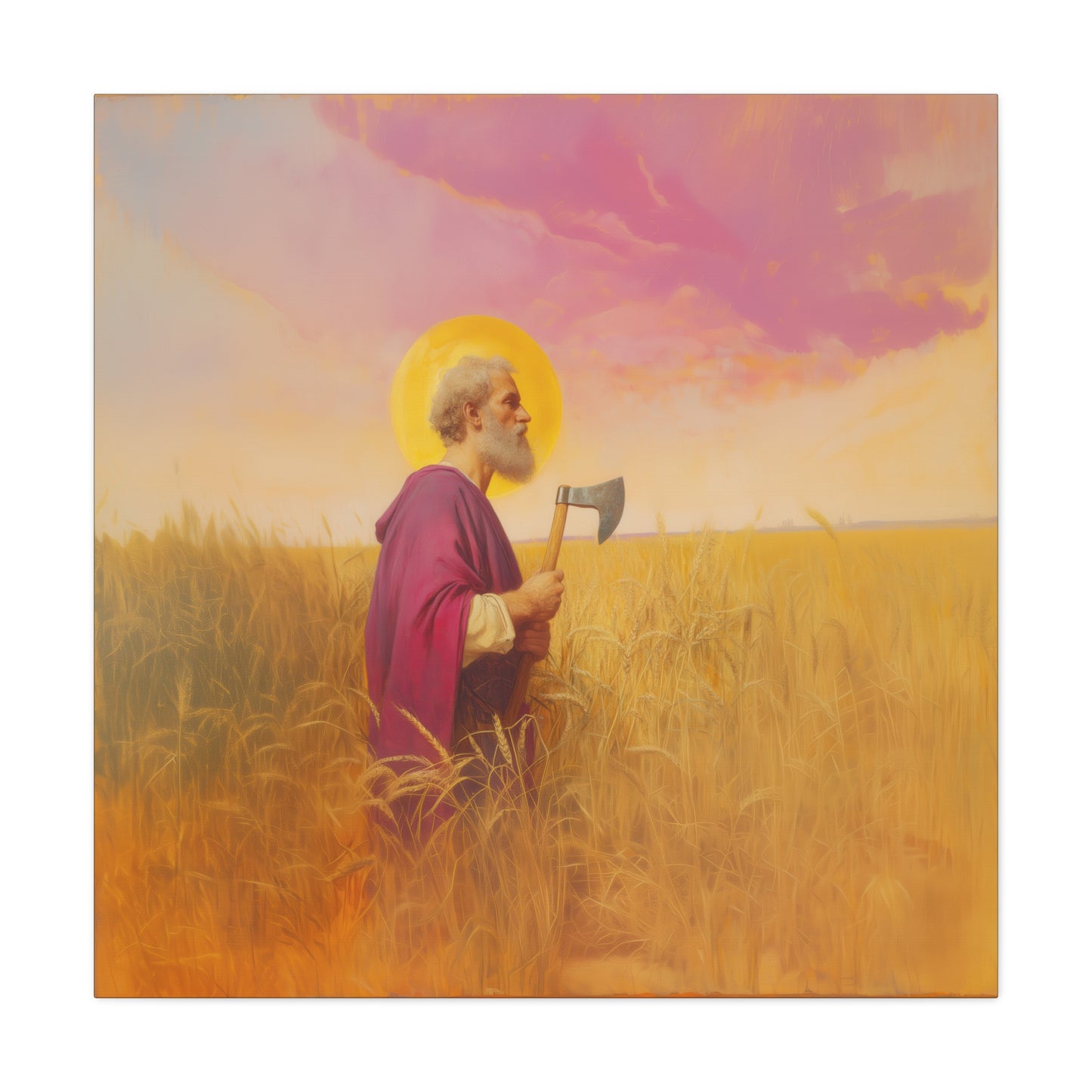Saint Matthias -  Museum Wrapped Canvas - Sanctified Souls Print - Religious Art for your Home - Catholic Patron Saint Art