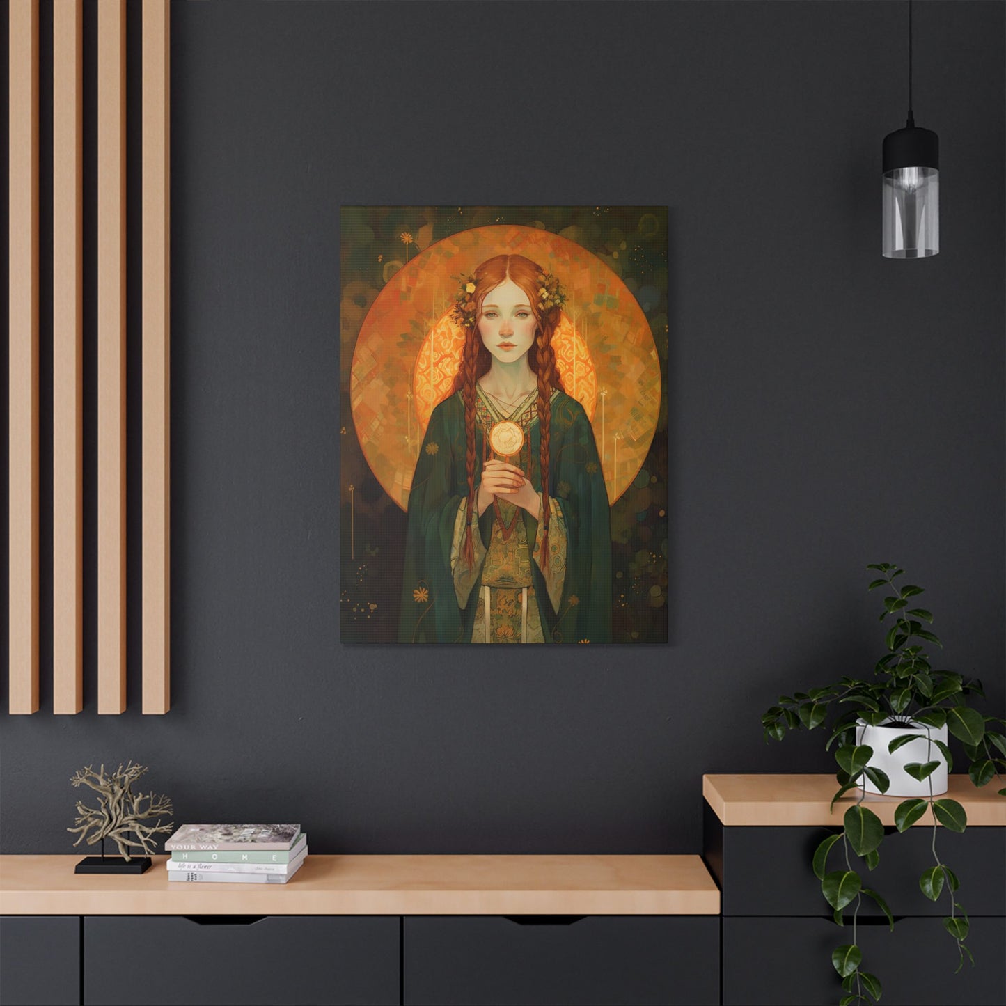 Saint Brigid of Ireland Canvas Print - Multiple Sizes - Catholic Home art - Museum Wrapped Canvas - Sanctified Souls Print