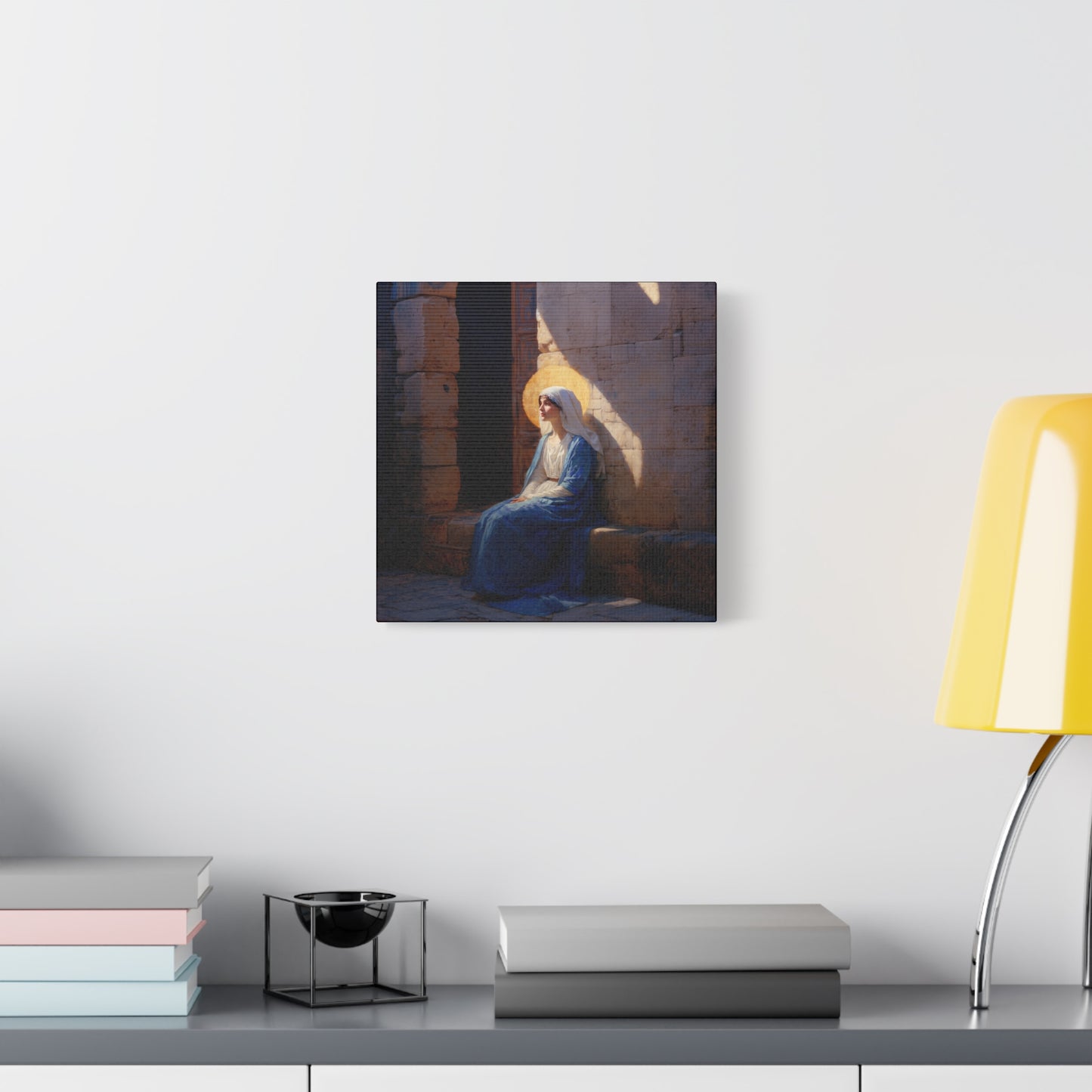 The Quiet Fiat That Split the Darkness, Mary's Yes - Gallery Wrapped Canvas - Print - Religious Art for your Home - Catholic Art