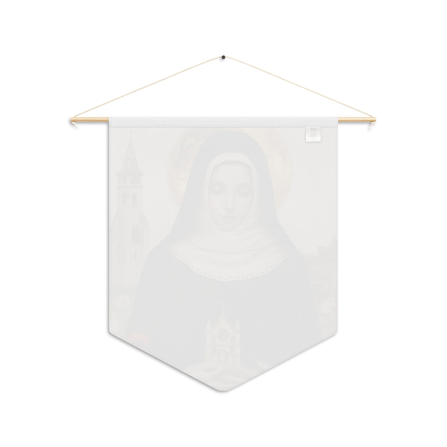 Saint Erentrude Pennant / Banner / Wall Hanging - Prayer room art - 18" x 21" - Catholic prayer Religious Christian Gift