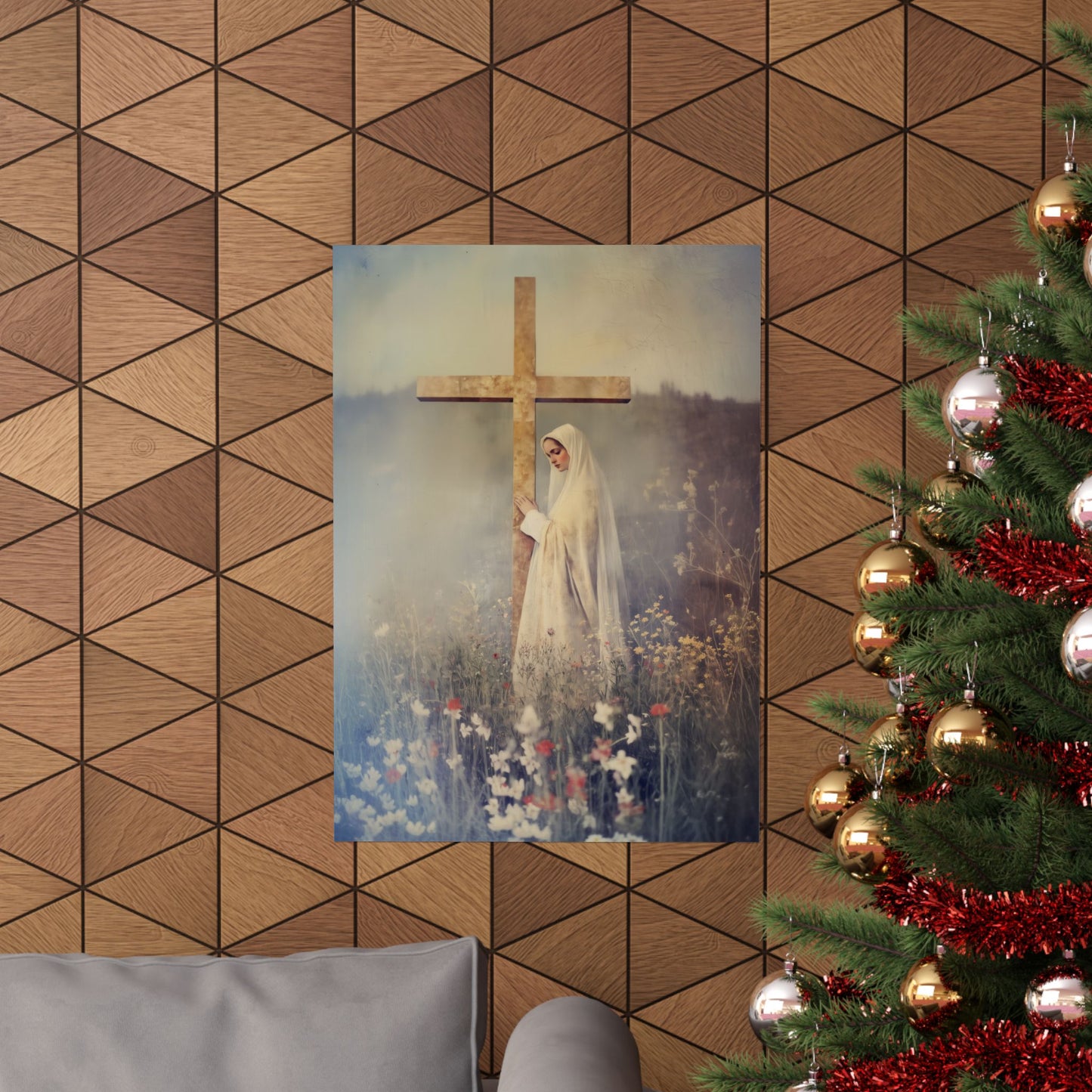 The Feast of the Exaltation of the Holy Cross - Sanctified Souls Print - Multiple Sizes - Premium Posters - Catholic Art - Christian Home