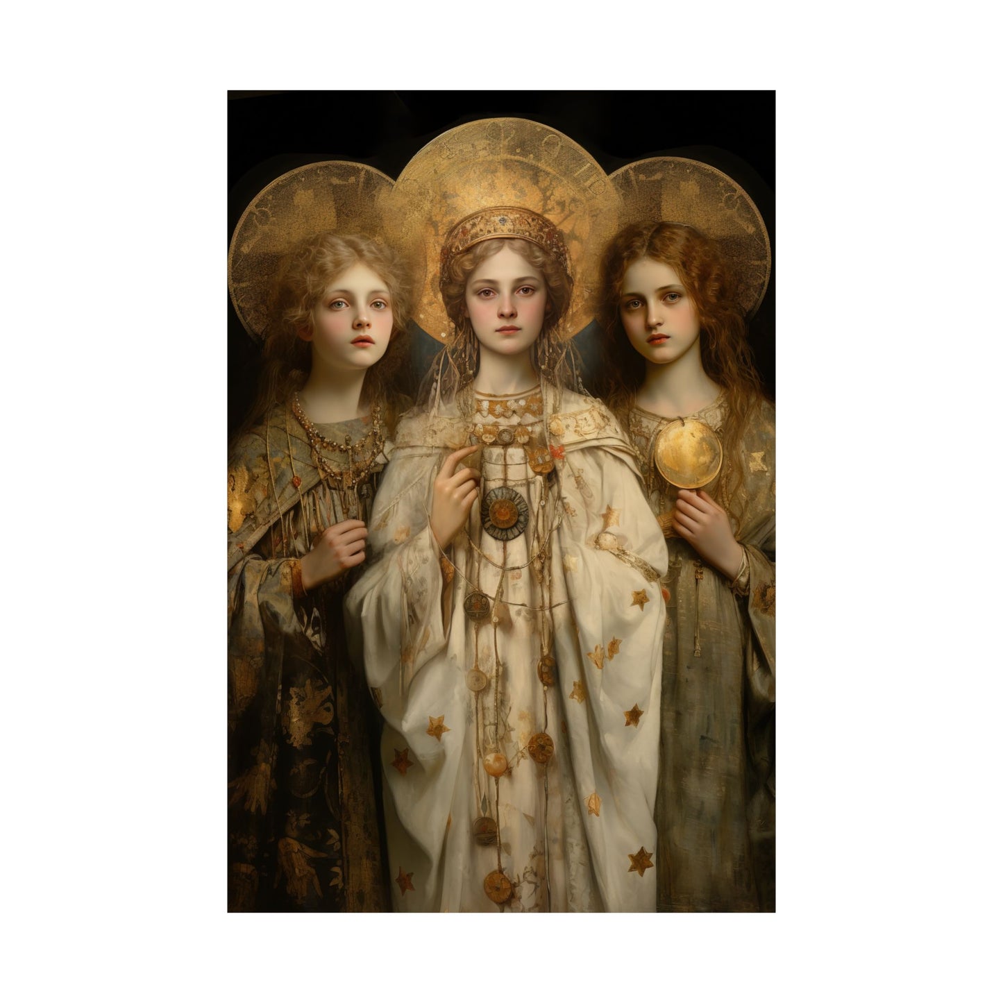 Saints Faith, Charity and Hope - Sanctified Souls Print - Multiple Sizes - Premium Matte Vertical Posters
