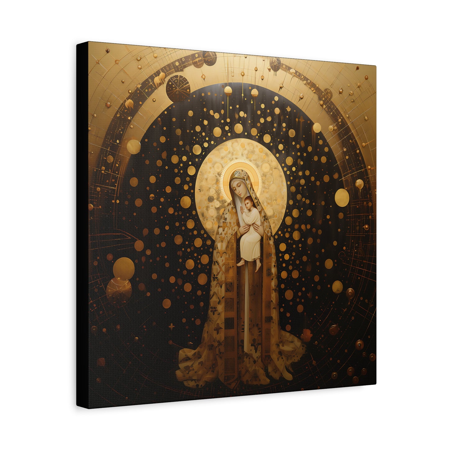 The Golden Mary - Mary the Blessed Virgin - Gallery Wrapped Canvas - Sanctified Souls Print - Religious Art for your Home - Pop Art