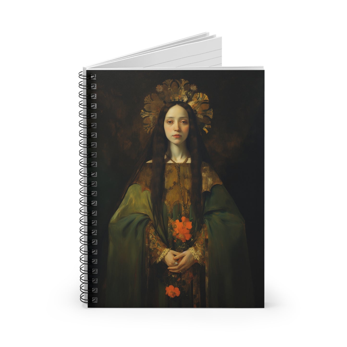 Saint Elizabeth of Portugal - Sanctified Souls Art - Religious Based Notebook - Spiral Notebook - Ruled Line