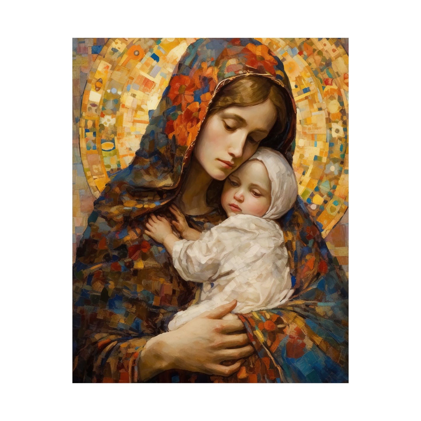 Holy Maternal Bond - Mary and the Christ Baby - Multiple Sizes - Premium Matte Vertical Posters - Christ Child