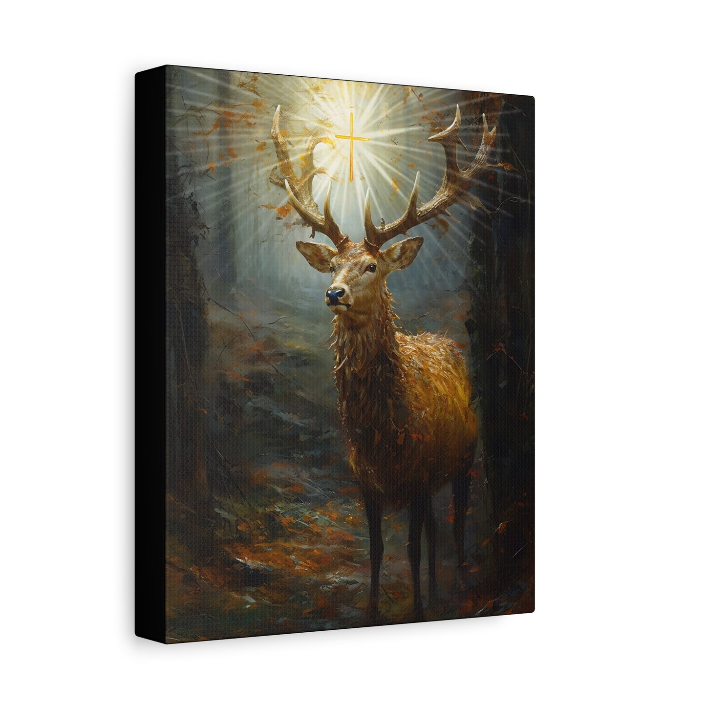 The Stag of Saint Hubert / Saint Hubertus Stag - Museum Wrapped Canvas - Sanctified Souls Print - Religious Art for your Home
